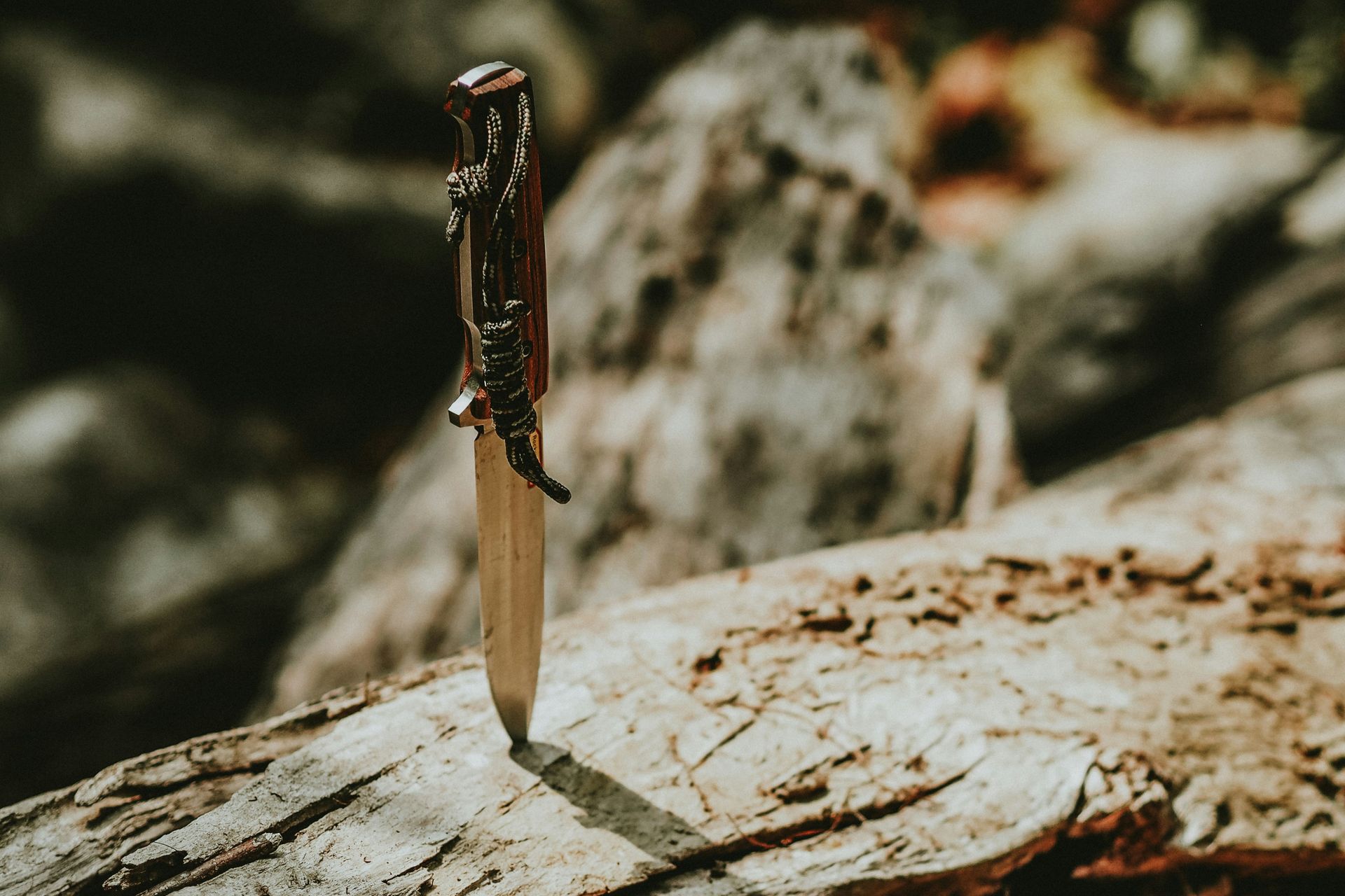 Bushcraftmes in boomstam